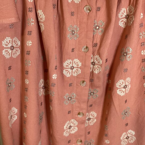 Torrid Women's Short Sleeve Square Neck Shirt Size 2 Embroidered Boho Blouse - Picture 5 of 9